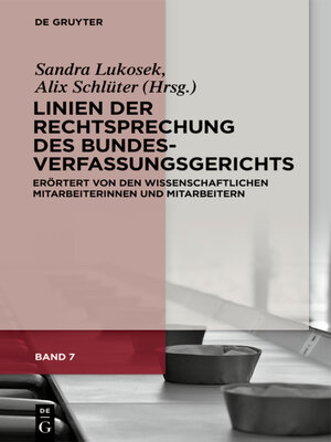 cover image of Linien der Rechtsprechung des Bundesverfassungsgerichts